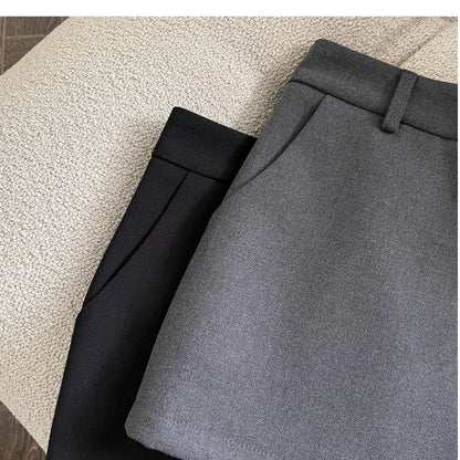 Elegant Solid A-Line Wide Leg Shorts Fashion Women 2025 New Summer High Waist Korean Pants Casual Office Lady Commute Outfits.
