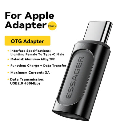 Essager Lighting To Type C OTG Adapter USB Type C To lighting PD 20W Fast Charging For iPhone 15 14 13 12 Pro Max ios Converter.