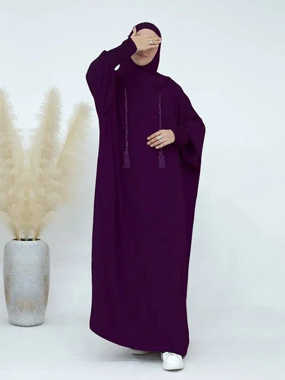 Ramadan Eid Dubai Linen Khimar Abaya Damen Muslim Modal Hijab Dress Kaftan Abayas For Women Kebaya Robe Femme Musulmane