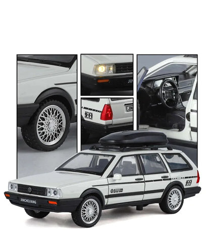 Diecast 1:32 VW SANTANA Wagon Alloy Car Model with Sound Light Children Boy Birthday Gift Toy Vehicles Miniature Voiture.