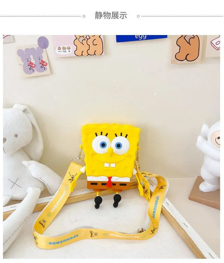New Original cartoon SpongeBob SquarePants Kids Shoulder Bags Girl and Boys Cute gift Bag.