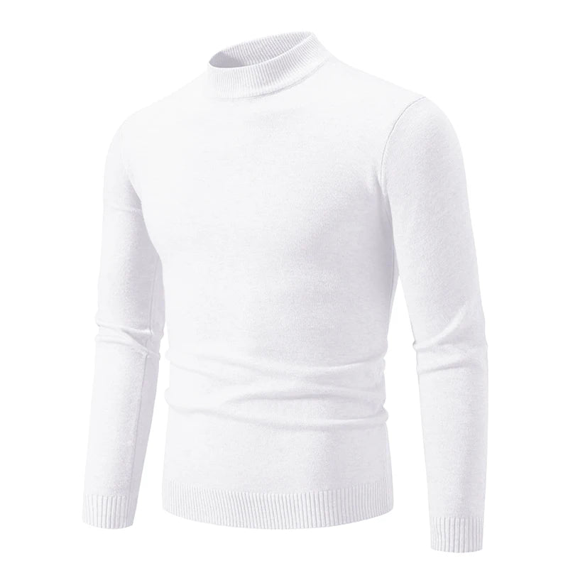 New Autumn Winter Designer Fashion Half Turtleneck Knitted Sweater High Quality Mens Casual Solid Color Warm Women Sweaters