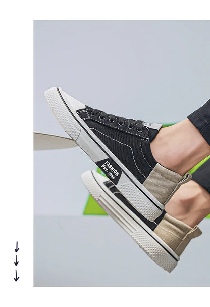 Atmungsaktive Herren-Skateschuhe aus Segeltuch mit weicher Sohle, lässige Turnschuhe, trendige, vielseitige, leichte, rutschfeste Slip-On-Sportschuhe, Größe 37–48.