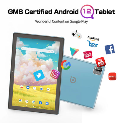 PRITOM Android Tablet 10.1 Inch 3GB RAM 64GB ROM Quad Core Processor WiFi 6 HD IPS Screen 8.0 MP Rear Camera.