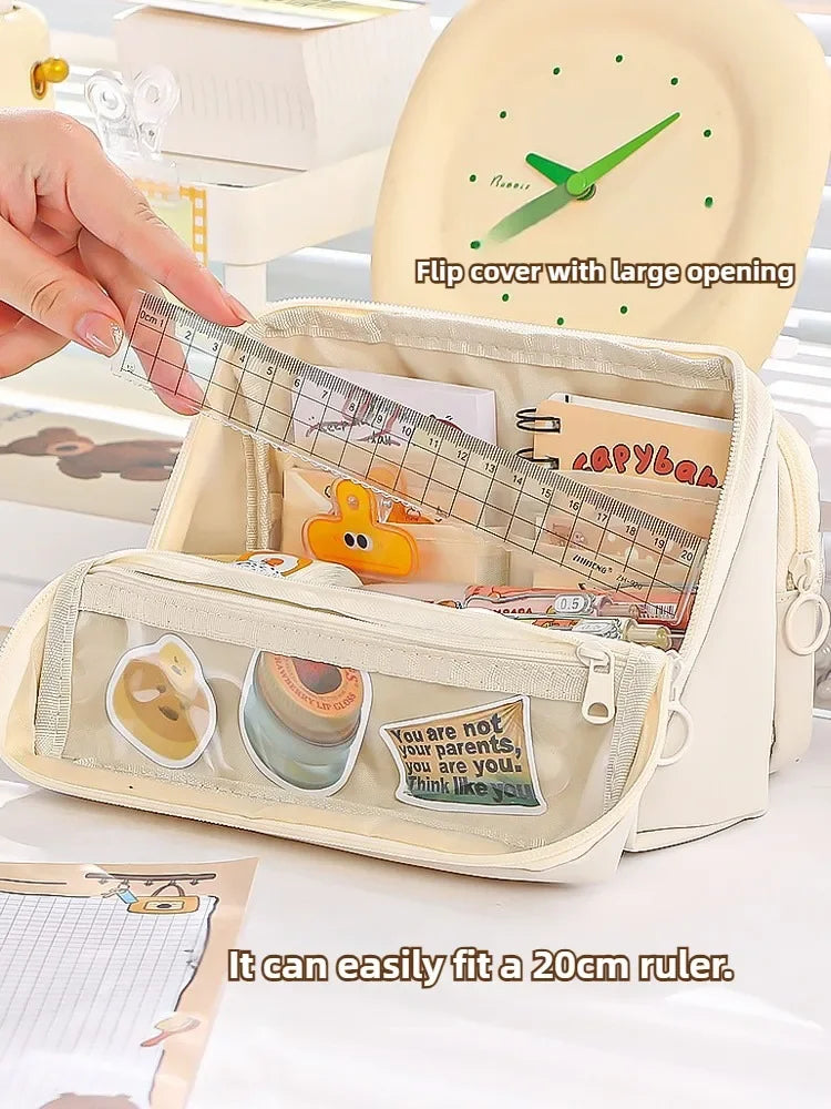 Neue 9-lagige doppelseitige abnehmbare Bleistifttasche mit großem Fassungsvermögen, wendbare Schreibwarentasche für Studenten, multifunktionale Aufbewahrungstasche.