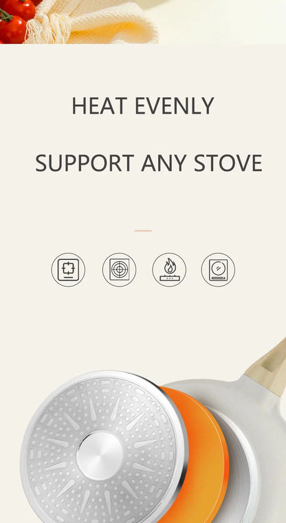 Durable Frying Pan Wok Pan Non-stick Ceramic Pot Induction Gas Stove Universal Cookware Steak Cooking Saucepan Nonstick Pan.