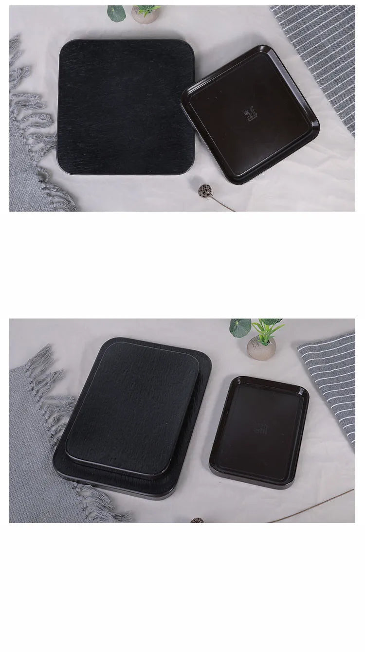 Hotpot Restaurant Melamine Tableware Black Frosted Dinner Plate Japanese Sushi Plates Not Easily Broken Snack Fruit Dishes.