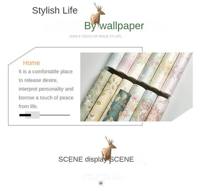 Blumentapete, selbstklebend, warm, für Mädchen, Schlafzimmer, 3D-Verdickung, Wanddekoration, Aufkleber, Wohnzimmer, Restaurant, Sofa, Hintergrund