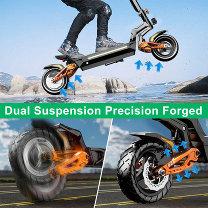 DECE DES20 Adult Electric Scooter 1200W*2 52V18Ah Battery City Commuter E-Scooter 10 Inch Off-Road Pneumatic Tire EScoote.