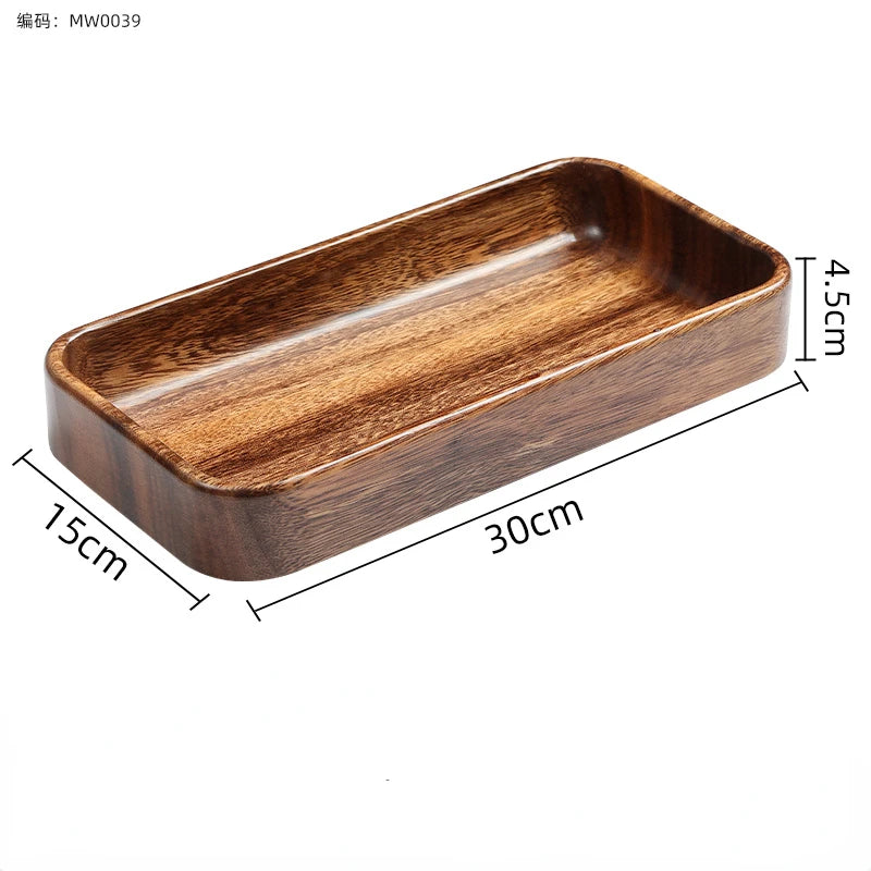 Acacia Wood Dried Fruit Plate High-grade Wooden Fruit Plate Snacks Home Refreshment Tray Nut Box Organizer.