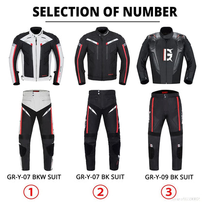 Waterproof Motorcycle Jacket Pant Suit Cold-proof Motorbike Jacket Men Motocross Riding Clothing CE Protective Gear Size M-5XL.