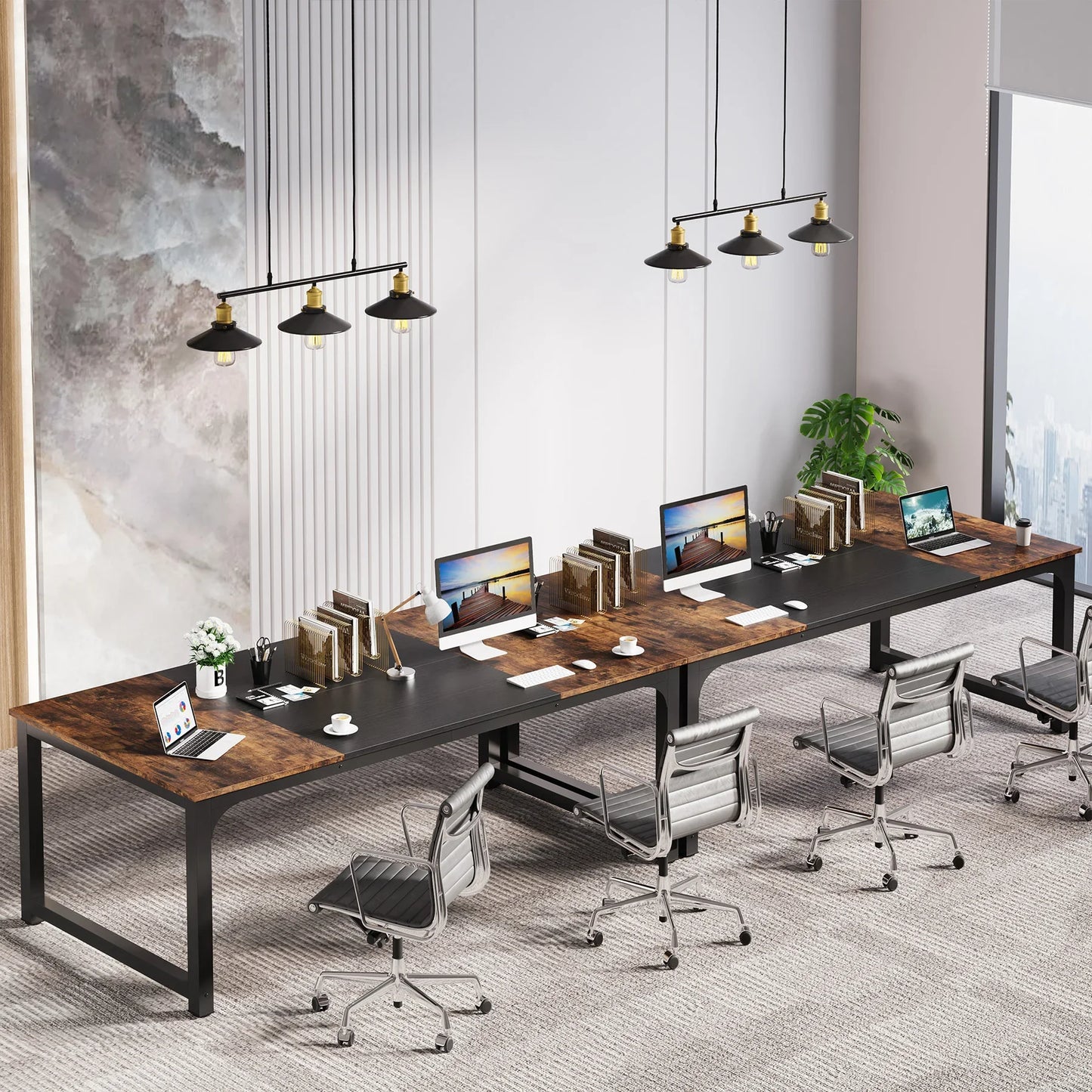 Tribesigns Moderner Computertisch, großer Bürotisch, Computertisch, Arbeitszimmer, Schreibtisch, Arbeitsplatz für das Heimbüro