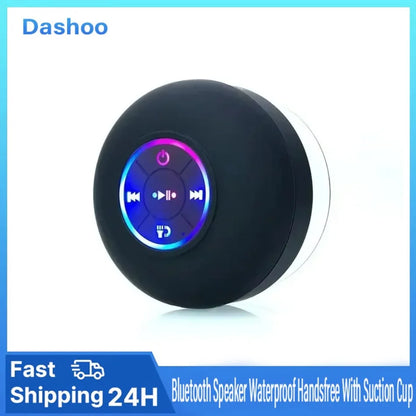 Waterproof Handsfree With Suction Cup Mic Loudspeaker Bluetooth Speaker Mini Shower Subwoofer For Bathroom Pool Beach Car Phone.