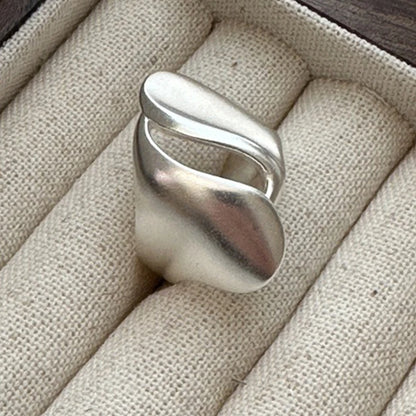 PANJBJ 925 Sterling Silver Geometry Crystal Ring For Women Ellipse Exaggerated Punk Water Drop Open Jewelry Gift Dropshipping.