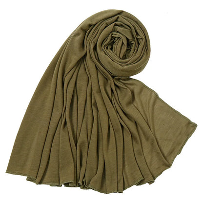 Hot Muslim Fashion Woman Soft Hijabs Scarf Shawl Plain Cotton Jersey Scarves Turban Women Long Shawls Head Wrap Headband Abaya