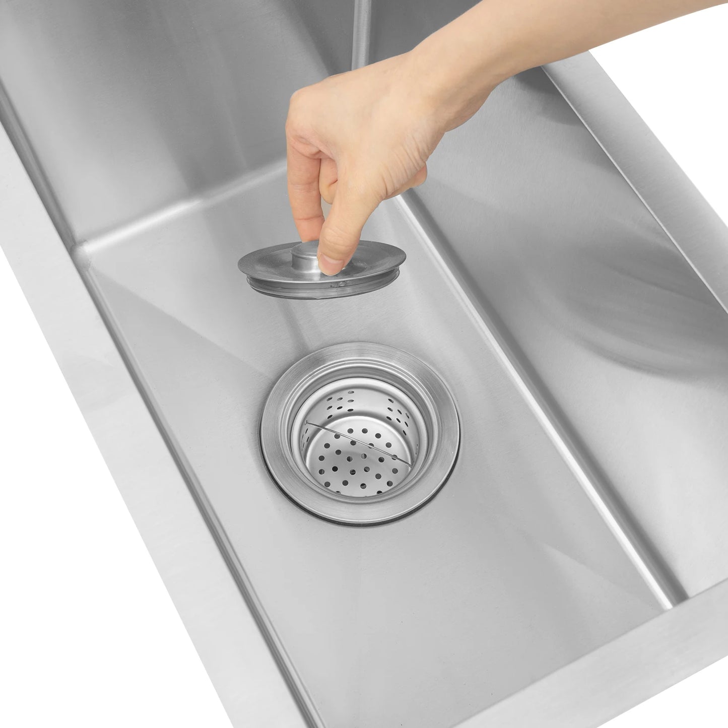 Edelstahlspüle, Küchenspüle, kleine Küchenspüle, Mini-Spüle mit Wasserhahn und Abfluss, 50 x 28 cm