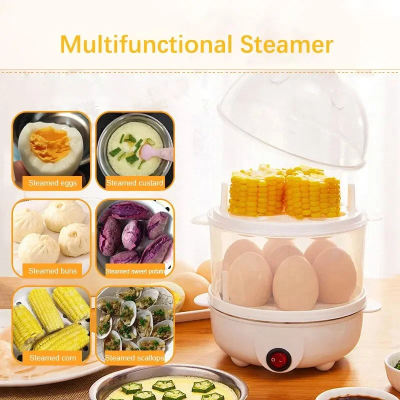 110V/220V Multifunctional Electric Egg Boiler Double Layers Egg Cooker Mini Steamer Poacher Kitchen Cooking Breakfast Machine.