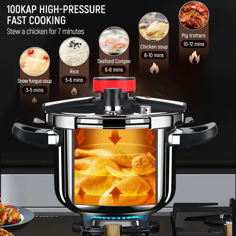 5L/6L Gas Stove Thickened Pressure Cooker Multifunctional Pressure-Limited Explosion-proof  Stainless Steel Kitchen Pressure Pot.