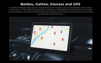 Rugged Tablet HOTWAV R8, 12 (4+8) Go + 128Go, 10.1'', 5MP Front + 13MP Rear Cameras, Android 14.0, 10800mAh Battery, Dual SIM, GPS, 4G.