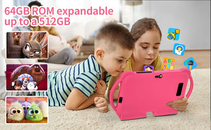 2025 New 7 Inch 5G WIFI Children's Tablet 4GB RAM 64GB ROM Portable Mini Tablet Quad Core Dual Camera 4000mAh Android 13.