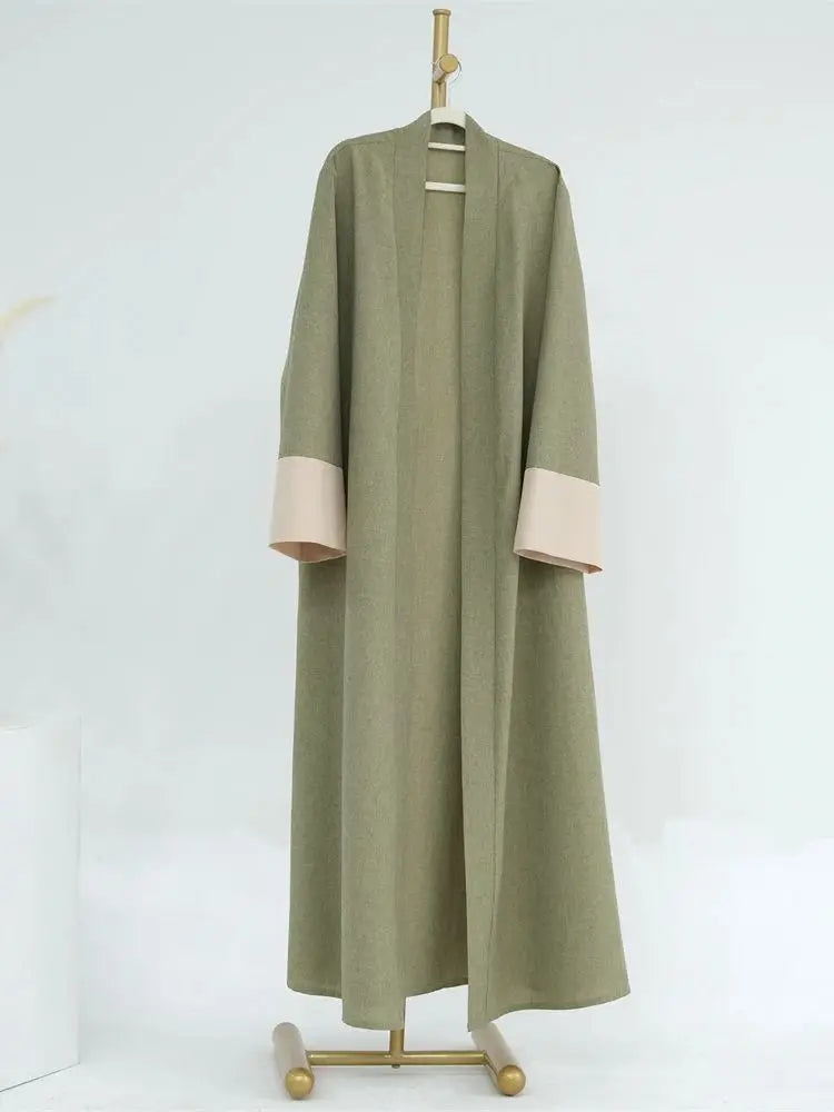 Ramadan Eid Open Linen Abaya Kimono Turkey Islam Muslim Modest Kaftan Dress Prayer Clothes For Women Kebaya Robe Femme Musulmane.