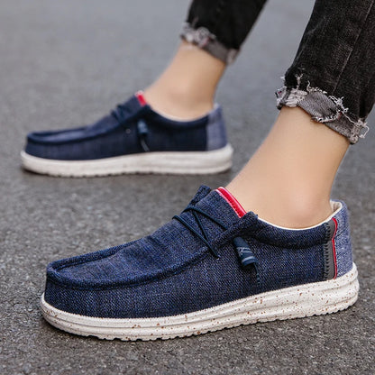Men's Loafers Designer Slide in Low Cut Sneakers Casual Boat Shoes Comfortable Walking Flat Shoes Breathable Canvas Shoes 2025.