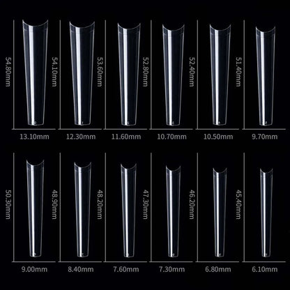 500/600pcs Long Pointed Fake Nail Tips Stiletto Half Cover French Acrylic UV Gel False Nail Extension Press On Nails Manic Tool