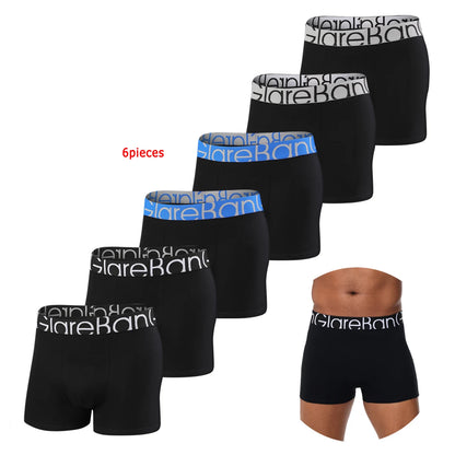 6 teile/paket Schwarz Boxer Shorts Männer Unterwäsche Weiche Atmungsaktive Männliche Unterhose für Männer Homme Boxershorts Slips 2024 Höschen