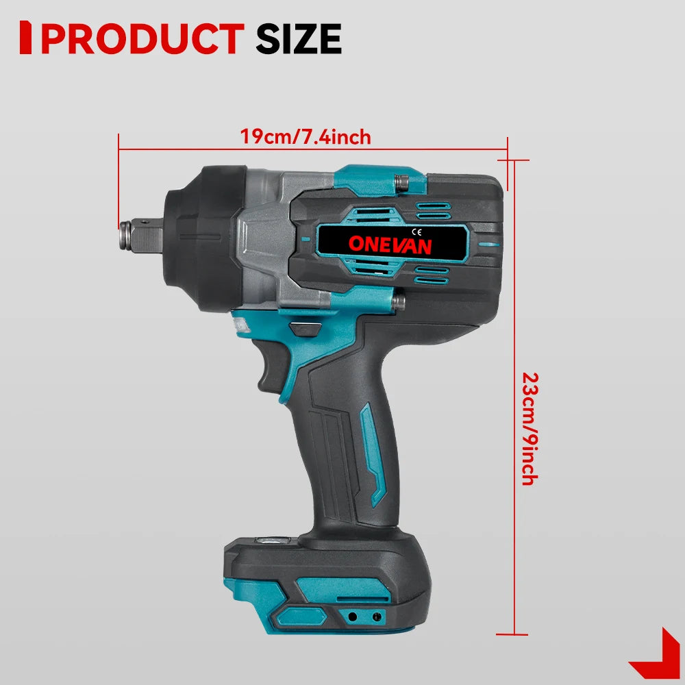 ONEVAN 2800N.M Bürstenloser elektrischer Schlagschrauber 1/2 Zoll Akku-Drehmomentschlüssel Schraubendreher Elektrowerkzeug für Makita 18V Batterie Pin