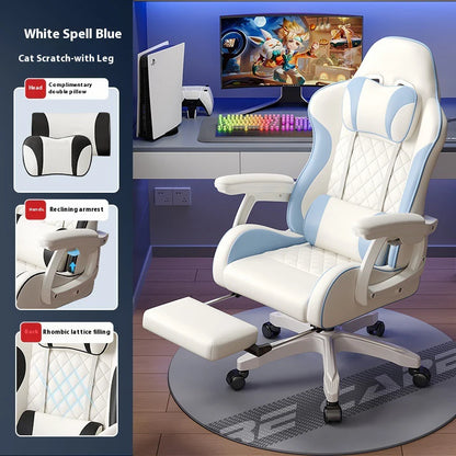 Gaming-Stuhl im Racing-Stil, drehbarer Bürostuhl, 8 cm dickes Latexkissen, verstellbarer Computersitz aus 135 Grad PU-Leder