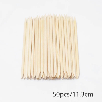 20/50/100pcs Nail Cuticle Pusher Wooden Design Drawing Painting Stick Remover Orange Wood Sticks for Nail Art Tools.