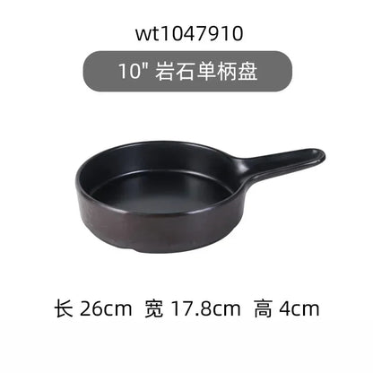 Hotpot Restaurant Melamine Tableware Black Frosted Dinner Plate Japanese Sushi Plates Not Easily Broken Snack Fruit Dishes.