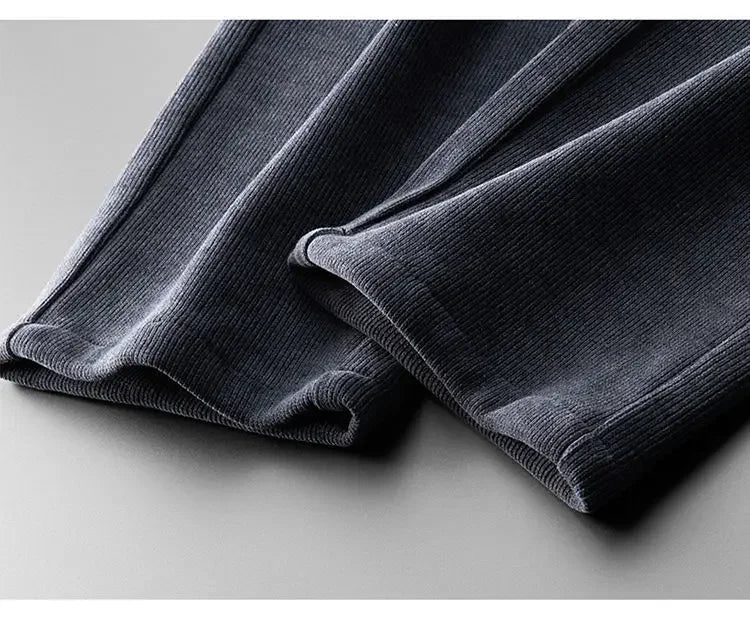 Herren-Freizeithose, verdickt, gerades Bein, warm, Herbst-Winter-Oberbekleidung, modisch, vielseitig, lockere Passform, sportlicher Stil