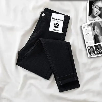 High-waisted Slimming Women's Jeans Fashionable Skinny Denim Pants Spring New Style.