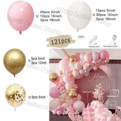 Macaron Rosa Ballon Girlande Bogen Kit Hochzeit Geburtstag Party Dekor Kinder Roségold Latex Ballons Babyparty Dekorationen Kette
