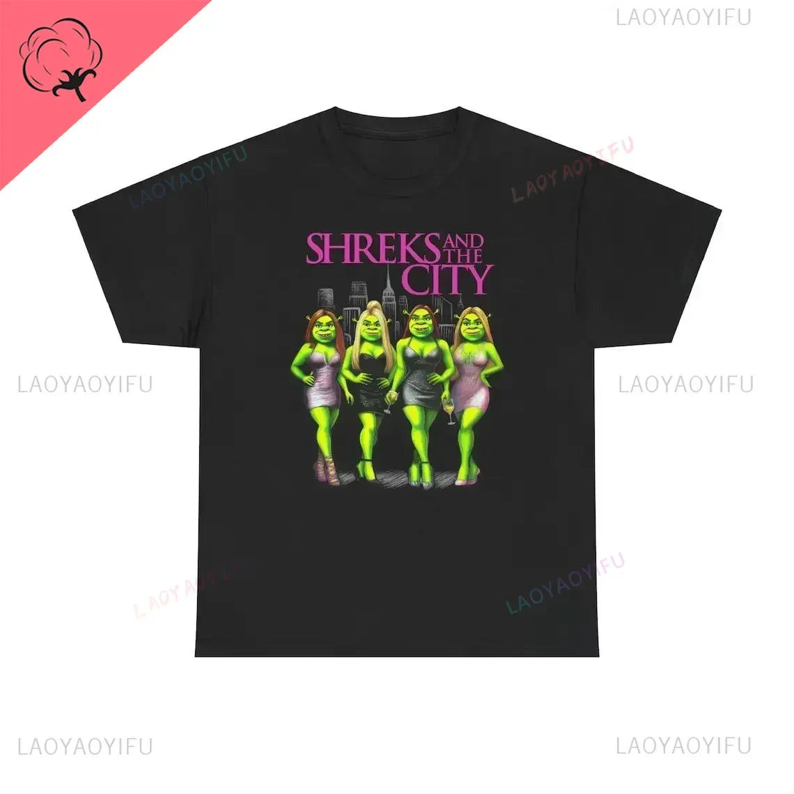 Ogre and The City Shreks Shirt Combine Fun Printed Men's  Women's Short Sleeve T-shirts Summer Fashion Unique Funny hot sale.