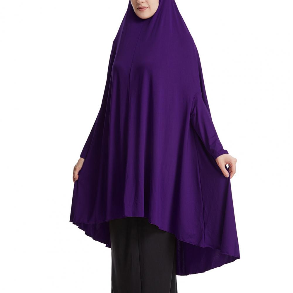 2 pieces Women Robe Middle East Arab Vintage Full Cover Long Sleeve Robe Pleated Hem Muslim Hijab Robe with Hooded Maxi Robe.