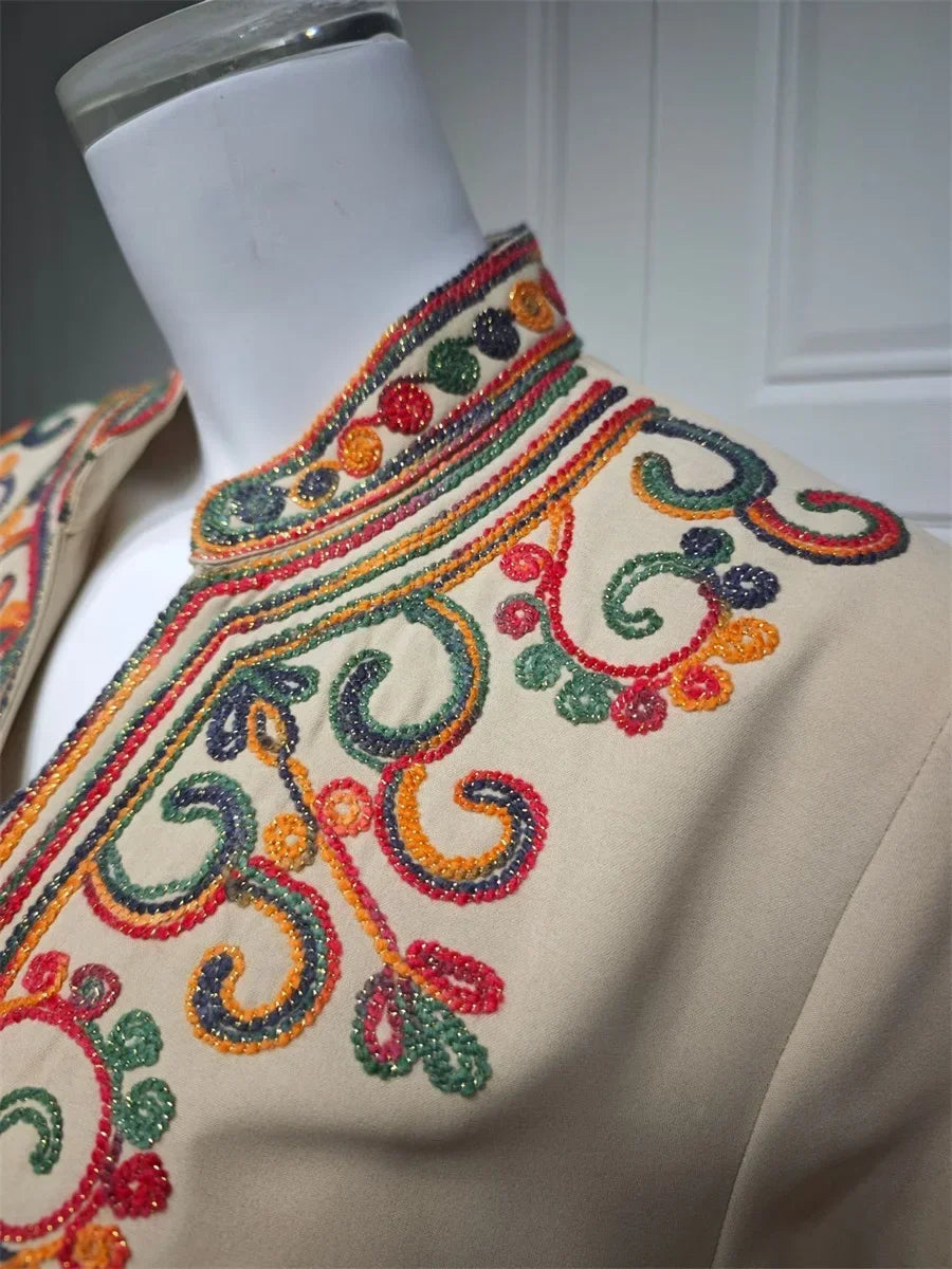 Ramadan Muslimische Damen bestickte lose Abaya-Kleider für Frauen Gala Marokko Dubai Eleganter lässiger Kaftan