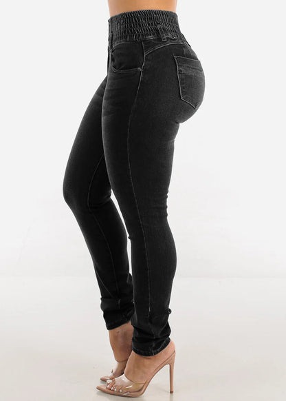 Jeans-Bleistifthose für Damen, 2025, dünne Hose, hohe Taille, Stretch, gewaschen, Distressed-Taschen, Knöpfe, Vintage-Denim, Streetwear.