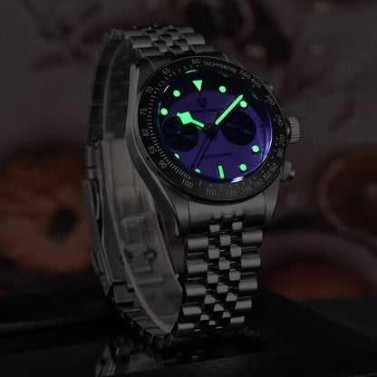 PAGANI DESIGN Men Watches New Pink BB Panda Dial Chronograph Fashion Luxury Quartz Watch For Men VK64 Movt Waterproof Watch 2025.