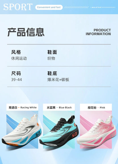 Men's Sports Shoes Cushioning Non-Slip Flat Wear Resistant Sneakers Mesh Breathable Platform Soft Running Shoes for Man.