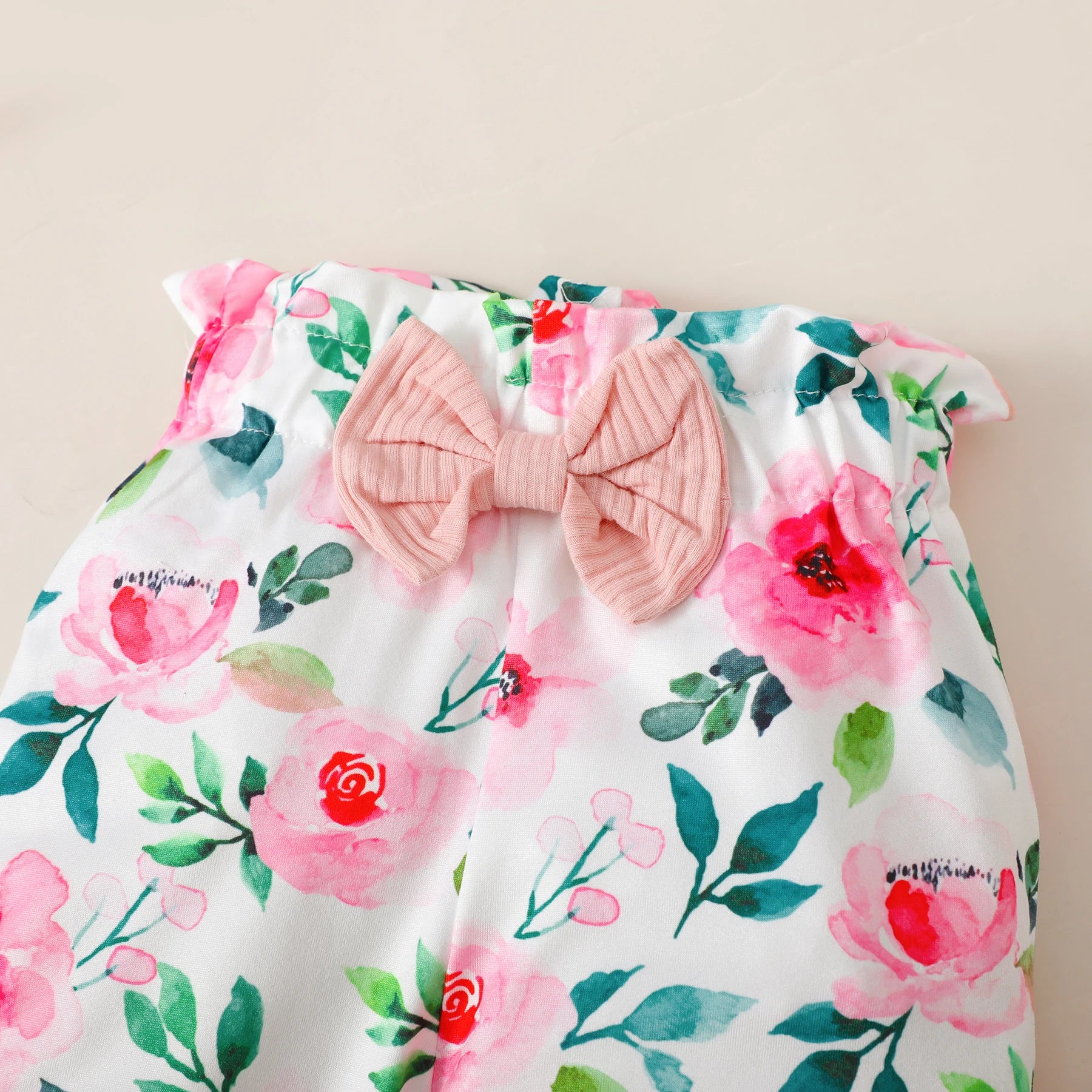 3PCS Baby Girl Clothes Set Long Sleeve Romper Top+Flowers Pant+Headband Spring&Autumn Lovely Outfit for Toddler Girl 0-18 Months.