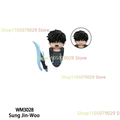 WM6220 WM6221 Anime Cartoon TV Toy Sung Jin Woo Solo Leveling Man S Hunter Level Up Building Blocks for Kids Collect Toys Gift.