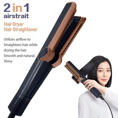 2 in 1 Hair Straightener Hair Dryer Dry Air Negative Ion Wet & Dry Straightener Air Wrapped Negative Ion Portable straightener