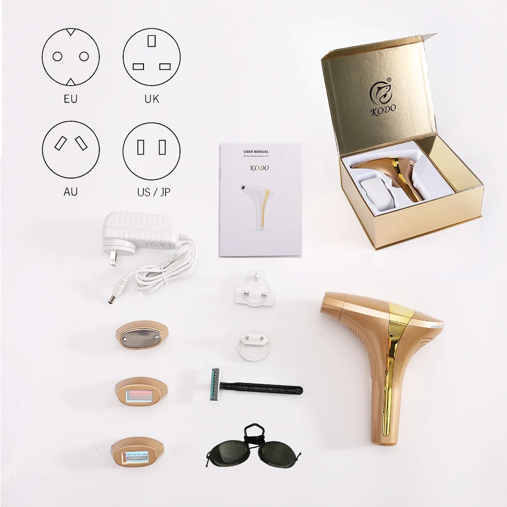 KODO 2025 High-end customization ice Laser Hair removal Laser Epilator Permanent IPL Painless Photoepilator 4 in 1 face and body.