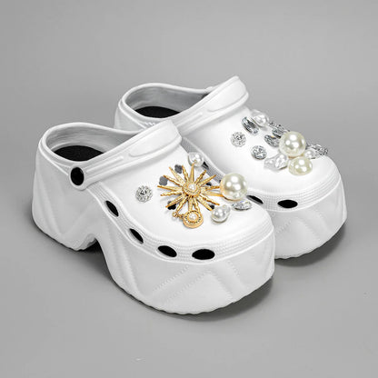 Women's Slippers 9CM High Platform Garden Fashion Clogs Shoes Women's Slippers Thick Bottom EVA Sandals Summer Girls Slippers