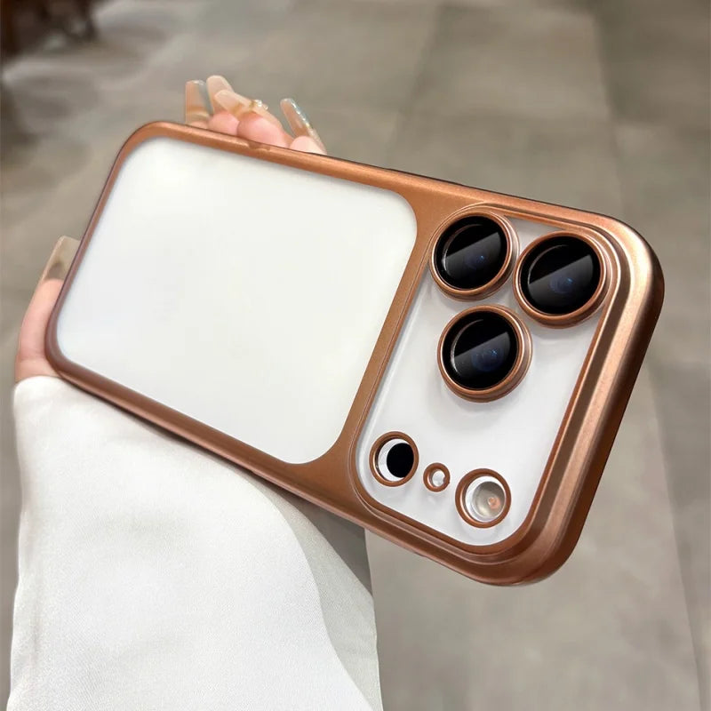 Plating Frosted Translucent Thin Phone Case For iPhone 17 Pro Max 17 Pro 17 Air 17 Series Official Cosmic Orange Bumper Cover.