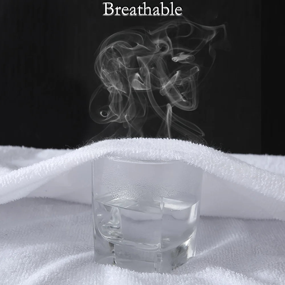 1pc Waterproof Knitted Terry Cloth Mattress Cover (No Pillowcase)-Skin-Friendly, Soft and Breathable Mattress Protector.