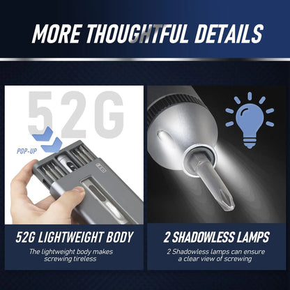 51 in 1 Elektro-Schraubendreher-Set Typ-C-Ladegerät Akku-Schrauben dreher Präzisions-Magnet-Bits für Telefon-PC DIY-Reparatur werkzeug