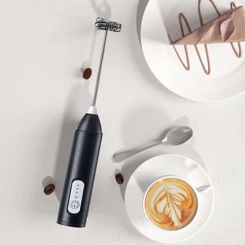 Wireless Milk Frother Electric Type-C Handheld Blender Stainless Steel Mini Coffee Maker Whisk Mixer For Coffee Cappuccino Cream.